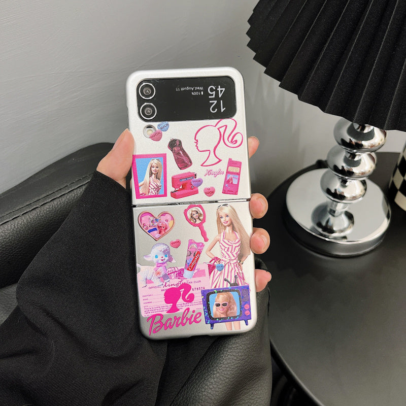 Magnetic Holder Cartoon Girl Bracelet Flip Case