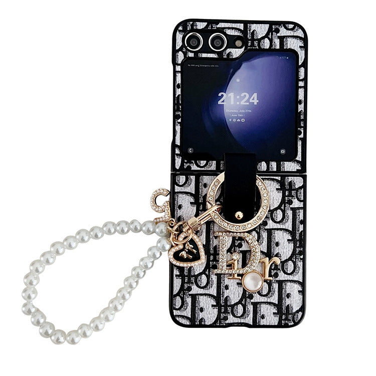 Hand-Held Pearl Chain Letter Flip Case
