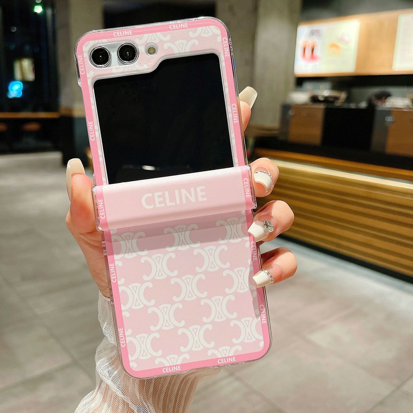 Fashion Pink Bow Bracelet Flip Case