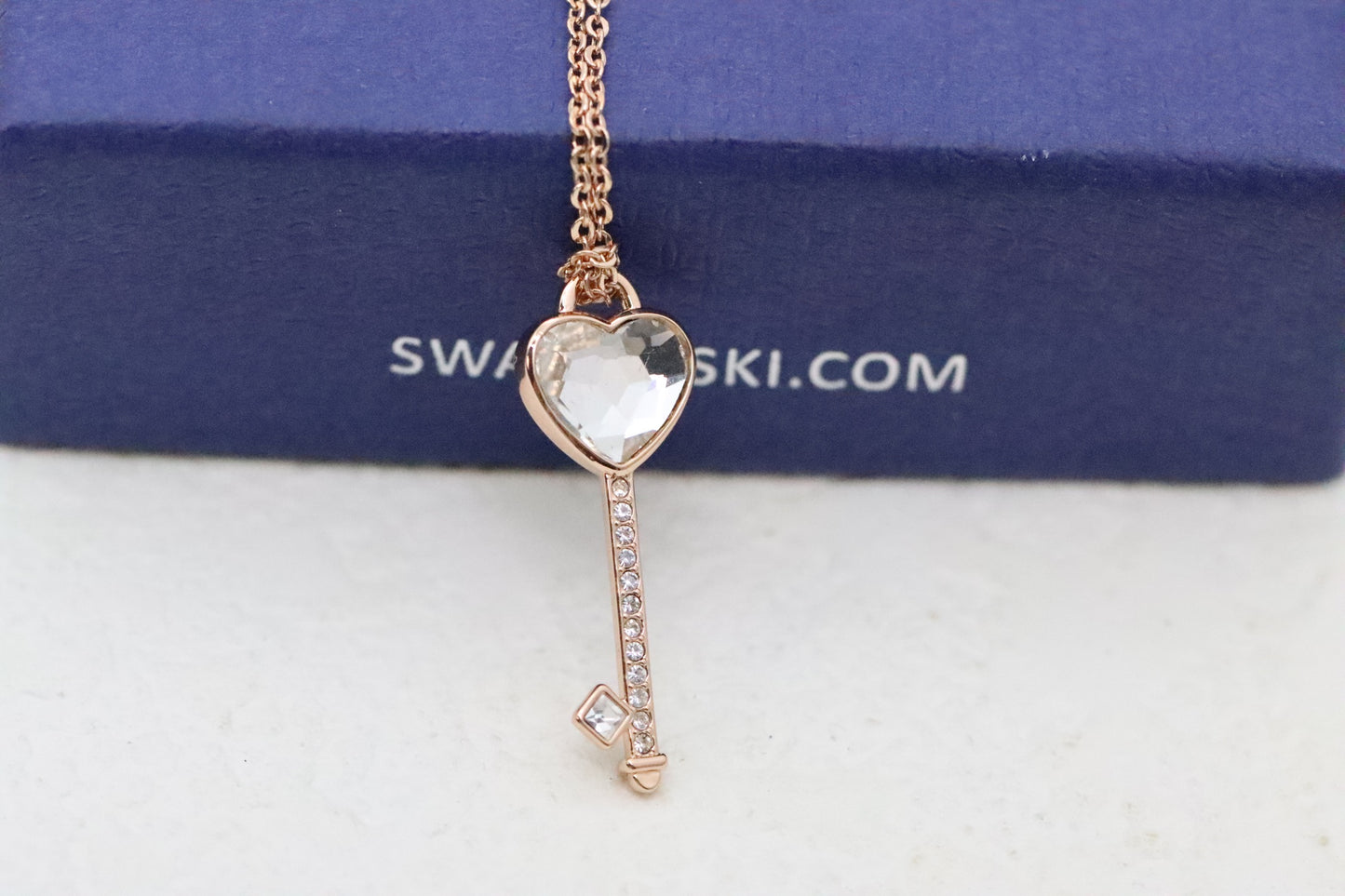 Rose Gold Heart Key Clavicle Necklace