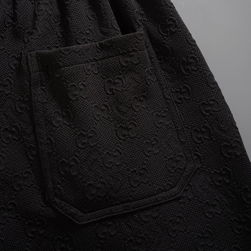 New spring and summer knitted embroidered shorts
