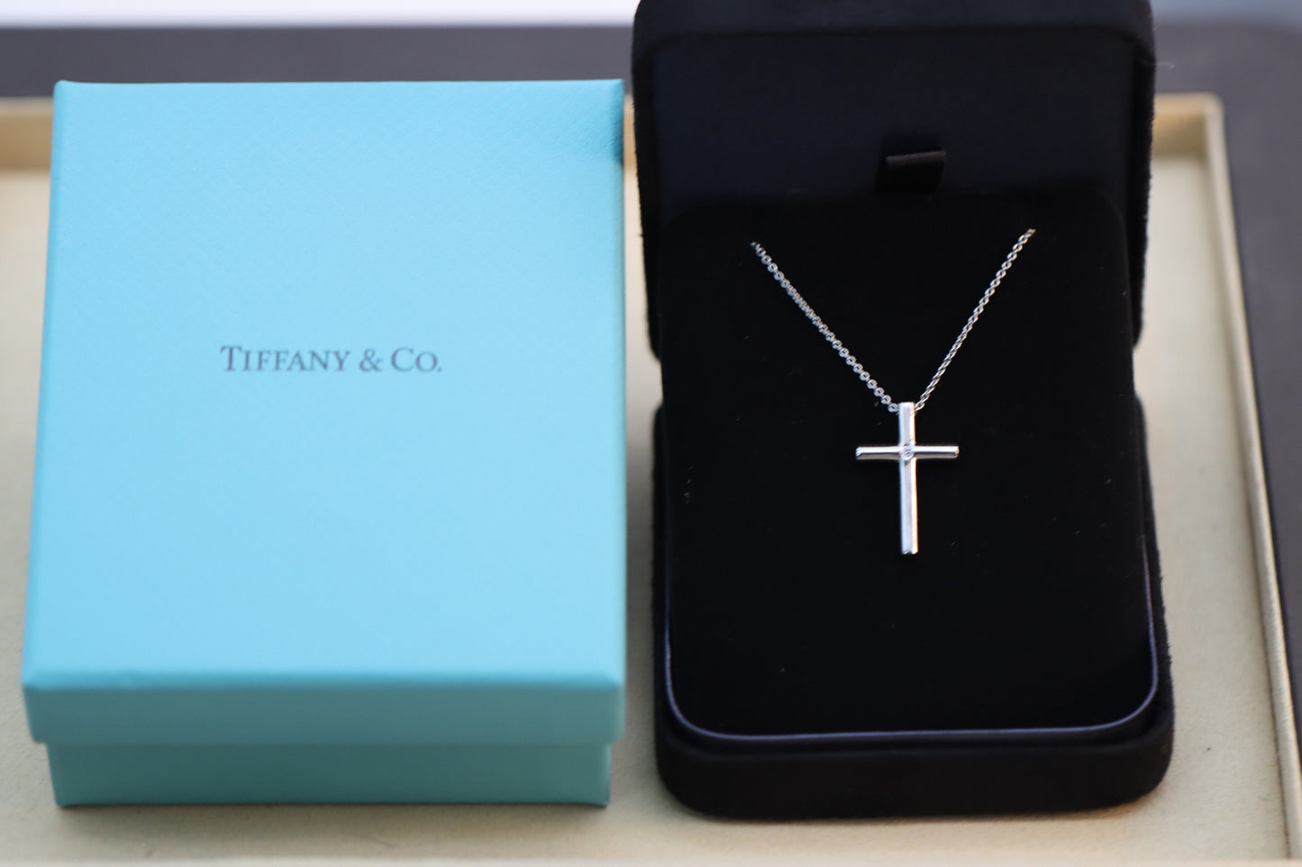 Solitaire Diamond Cross Necklace