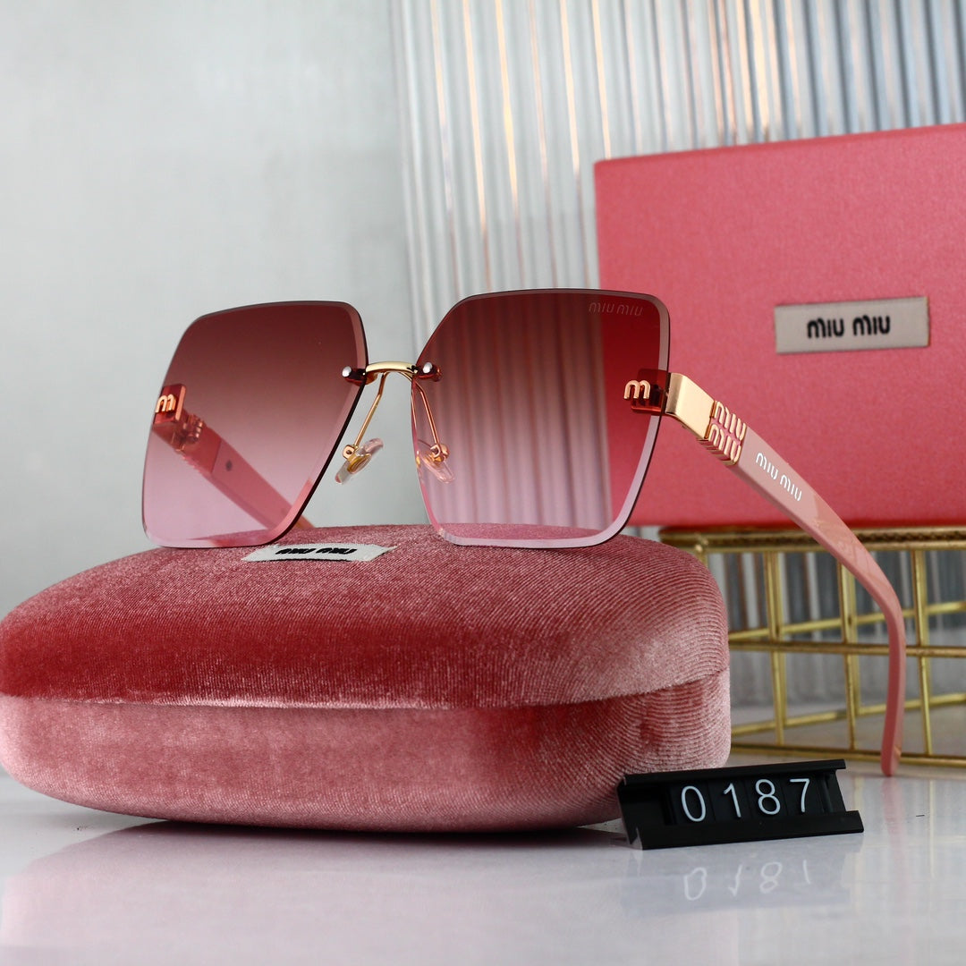 6-color high-definition lens frameless design sunglasses 0187