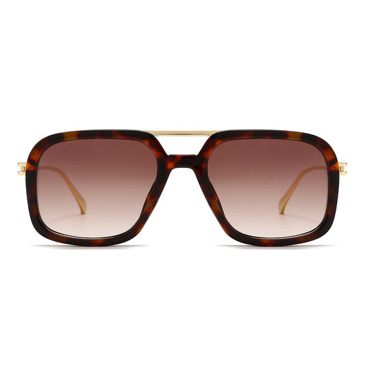 Dollger Oversized Square Aviator Tinted Sunglasses