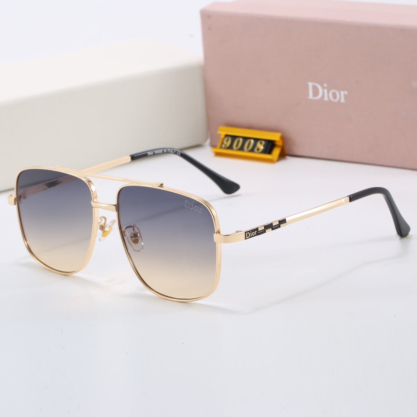 7 colors metal frame nylon lens sunglasses 9008