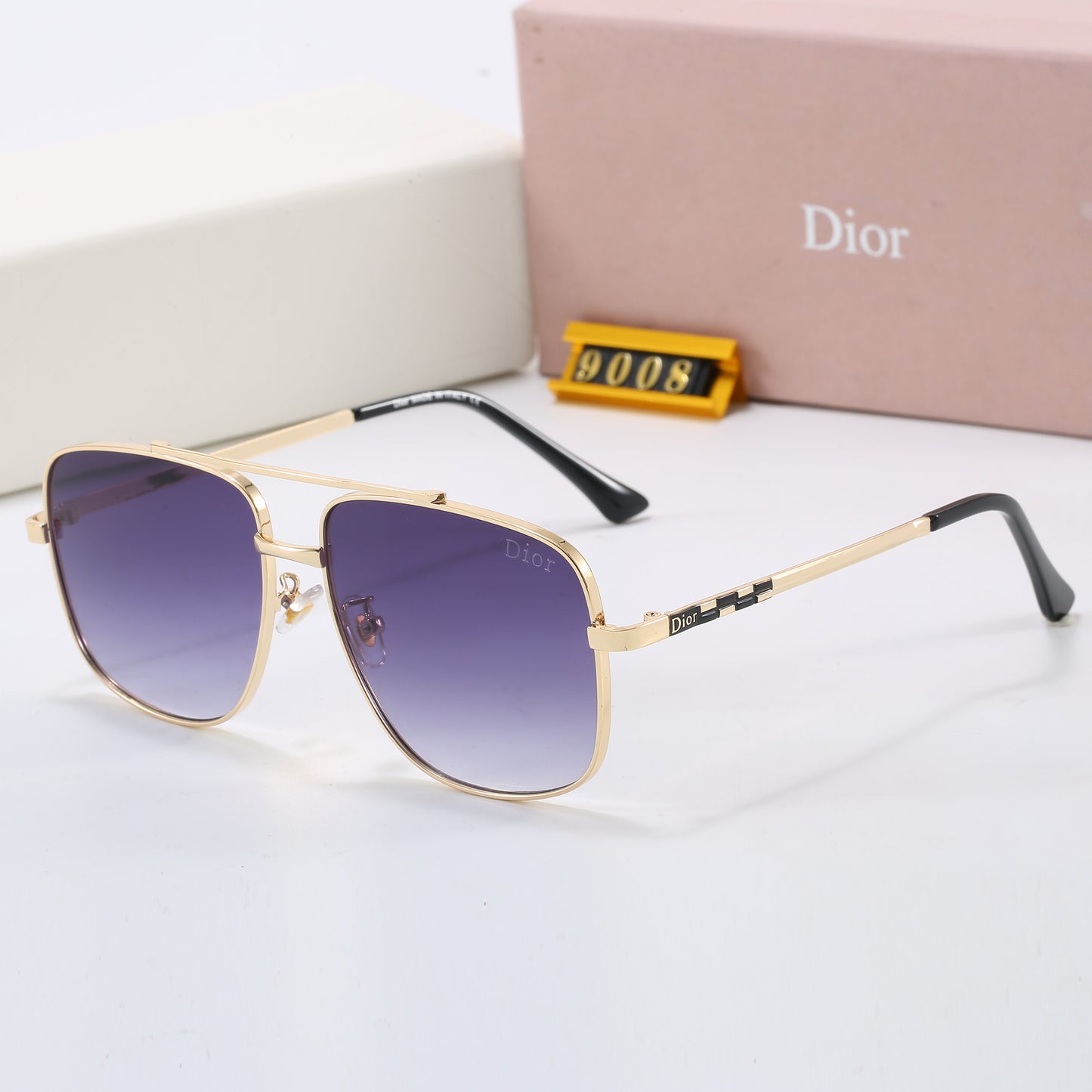 7 colors metal frame nylon lens sunglasses 9008