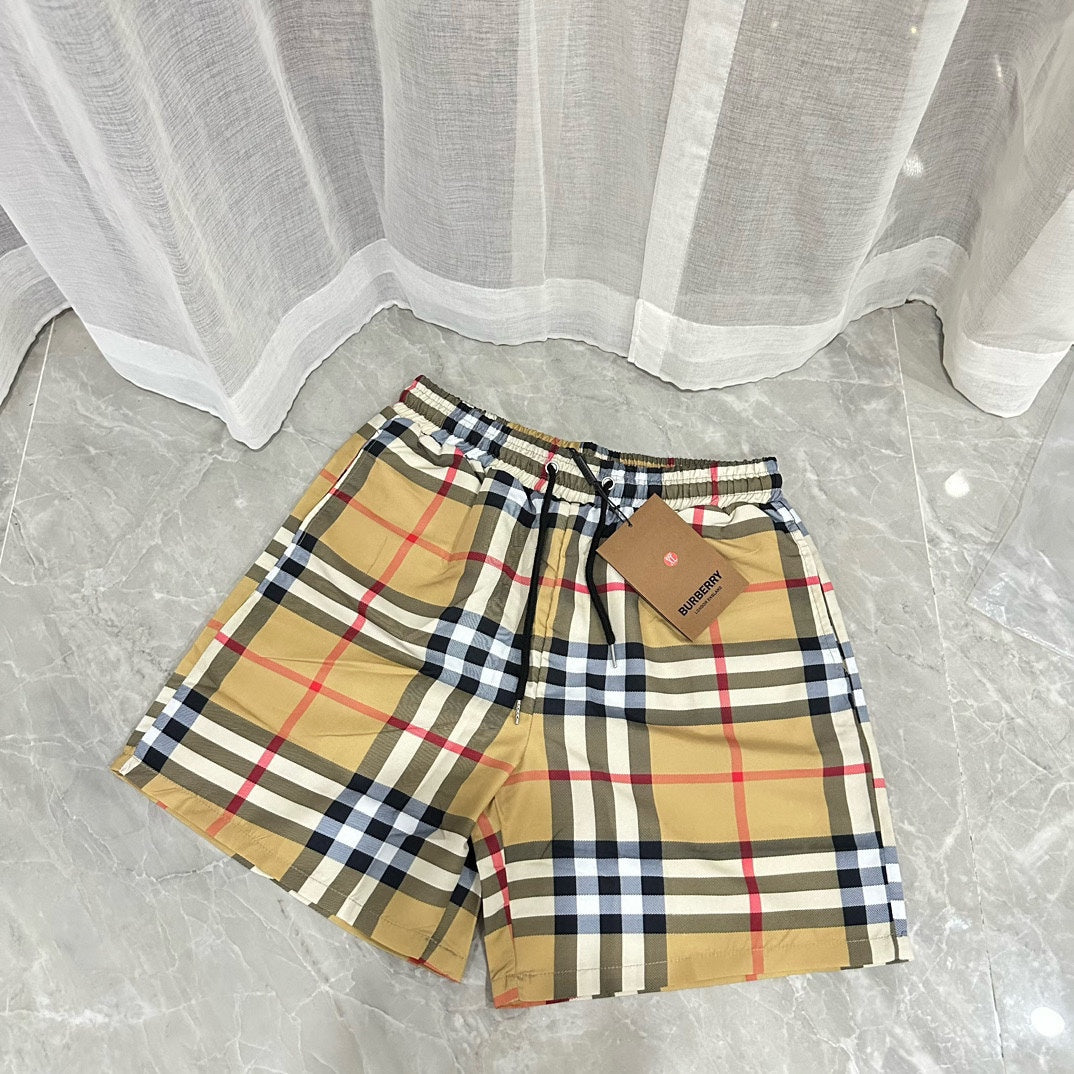 Classic Print Plaid Casual Quick-Drying Beach Shorts
