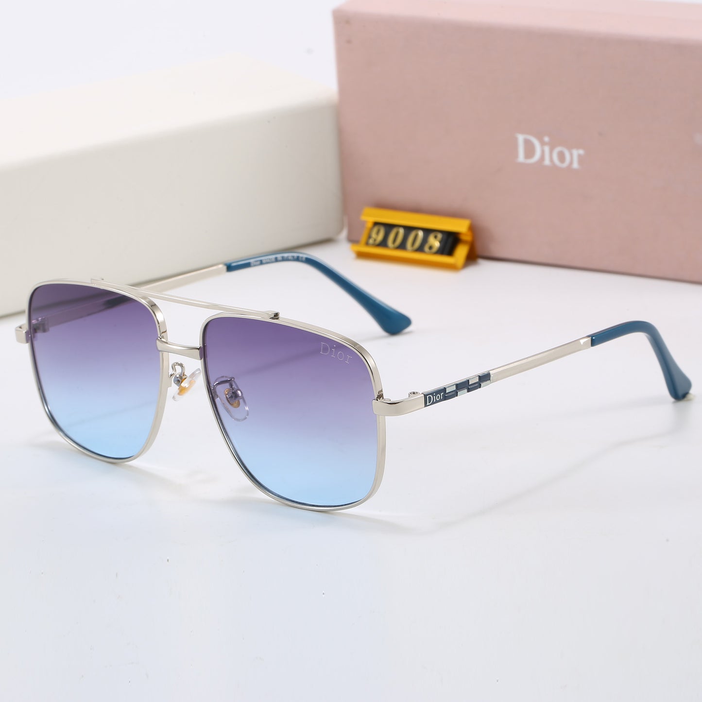 7 colors metal frame nylon lens sunglasses 9008