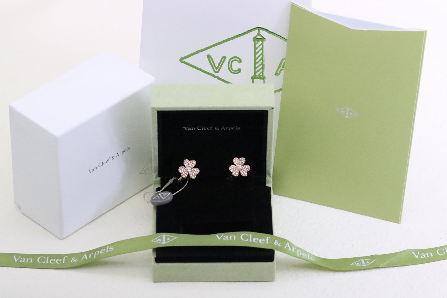 Full diamond clover earrings