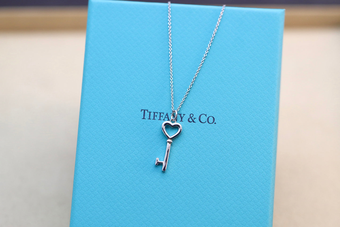 Silver Heart Key Necklace 925 Sterling Silver