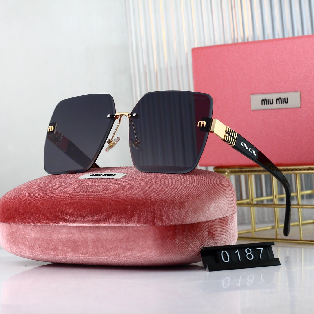 6-color high-definition lens frameless design sunglasses 0187