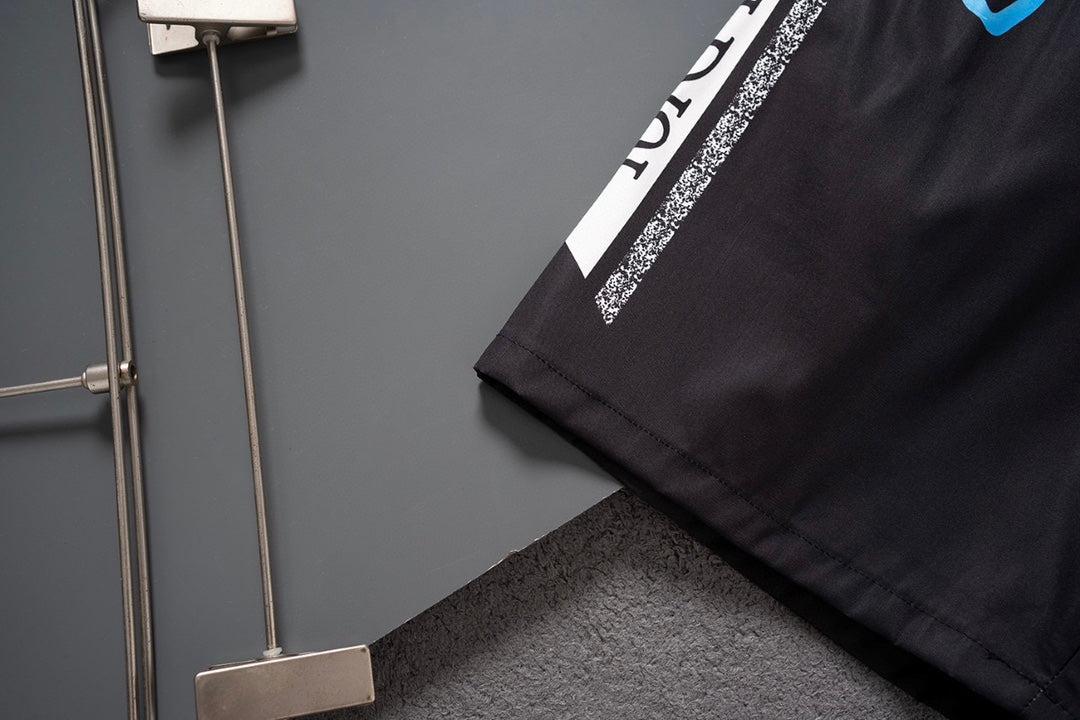 New classic black white trim quick-drying casual beach shorts