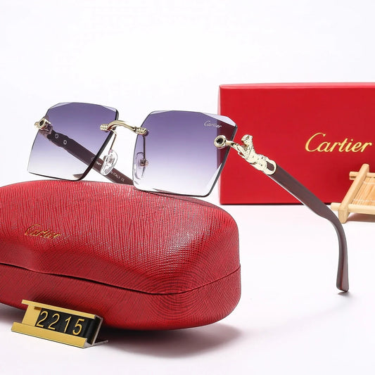 Square frameless leopard head Sunglasses 2215