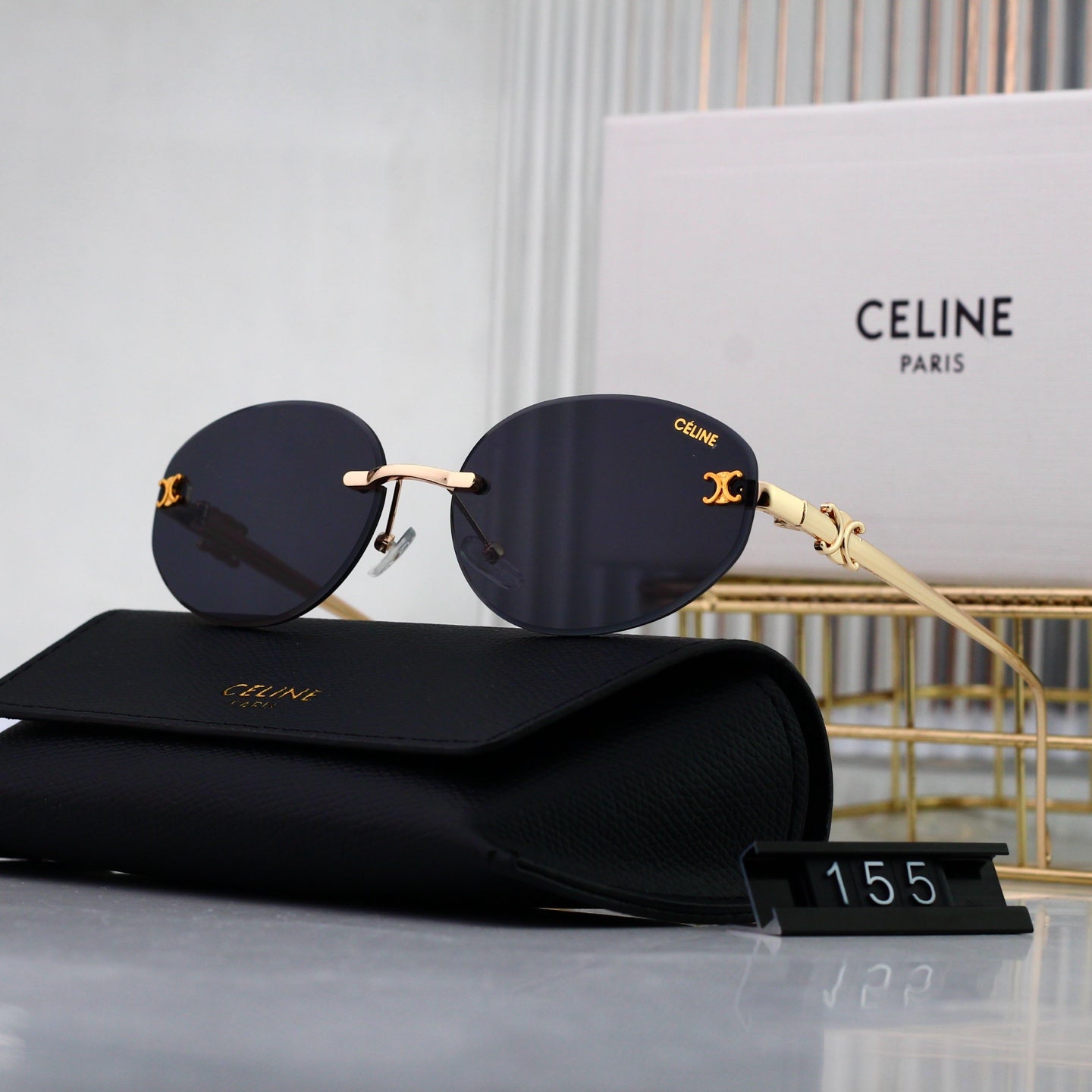 Hot sale metal frameless sunglasses 155
