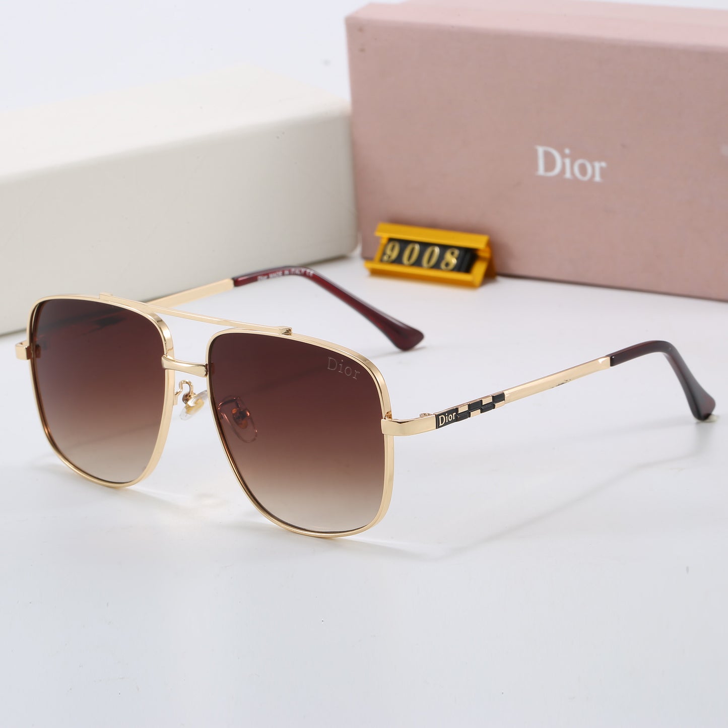 7 colors metal frame nylon lens sunglasses 9008