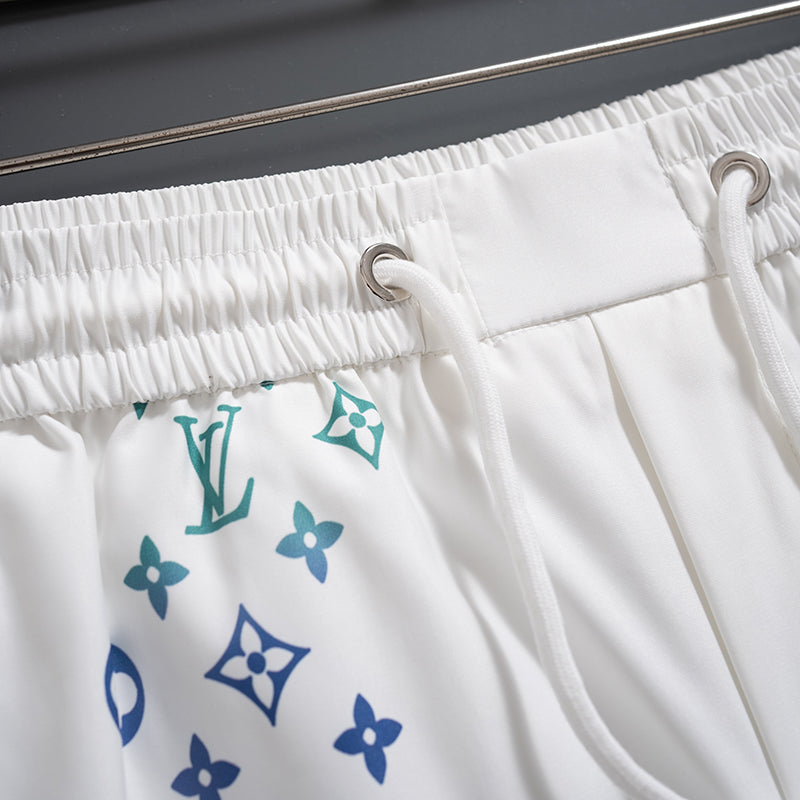 2025 latest black and white quick-drying shorts beach pants