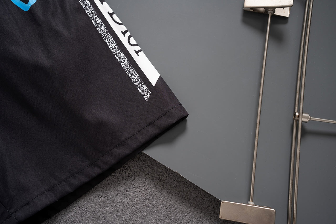 New classic black white trim quick-drying casual beach shorts