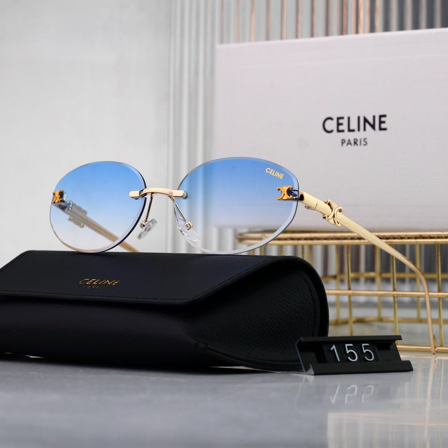 Hot sale metal frameless sunglasses 155