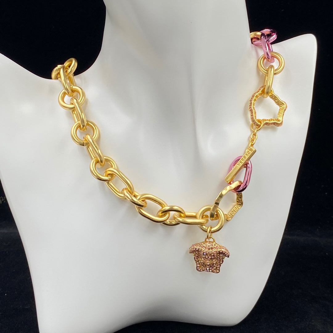 Punk Pink Diamond Pendant Necklace