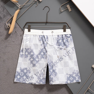 White and gray gradient white beach quick-drying shorts