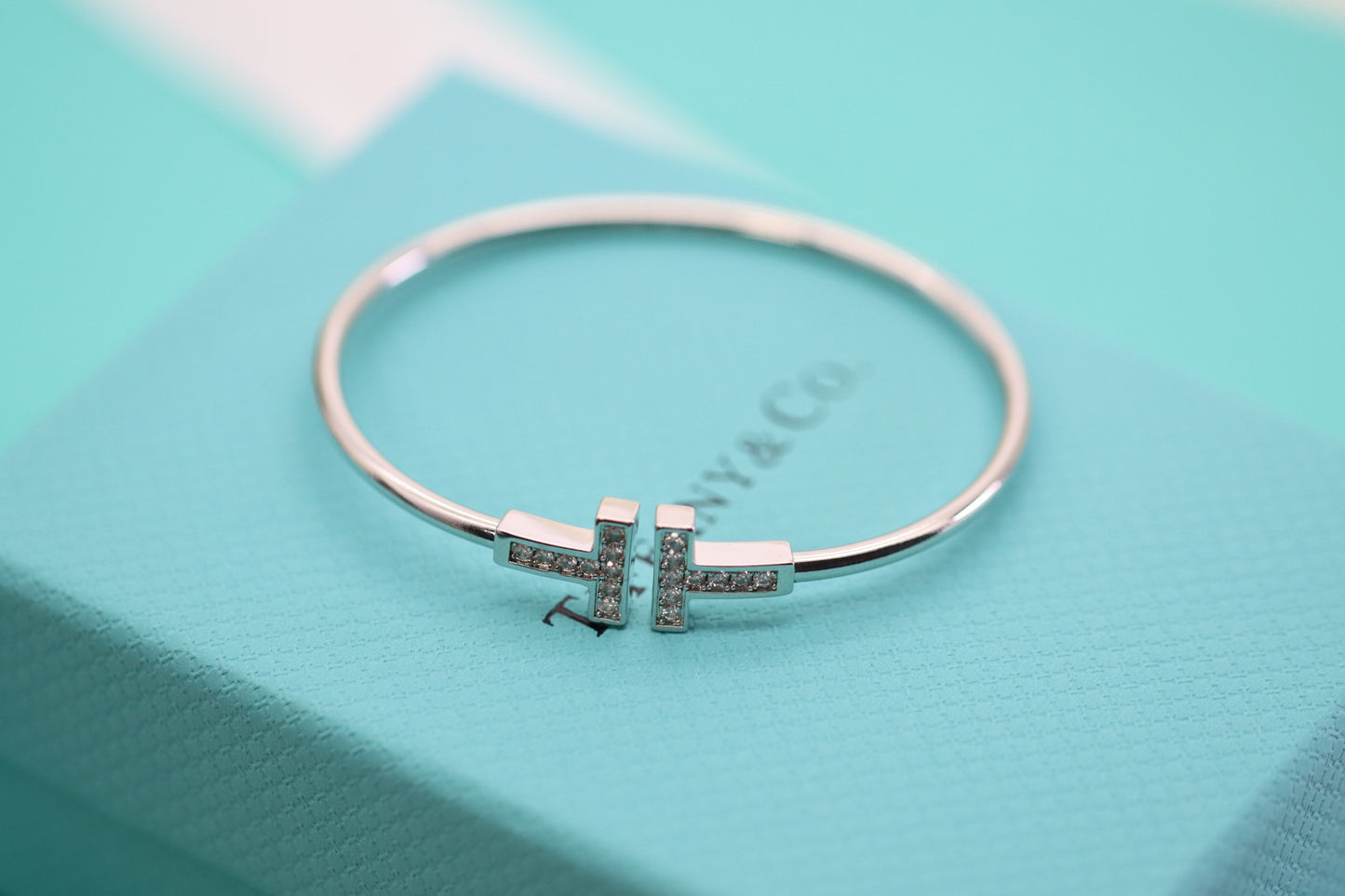 Champagne gold diamond double T bracelet