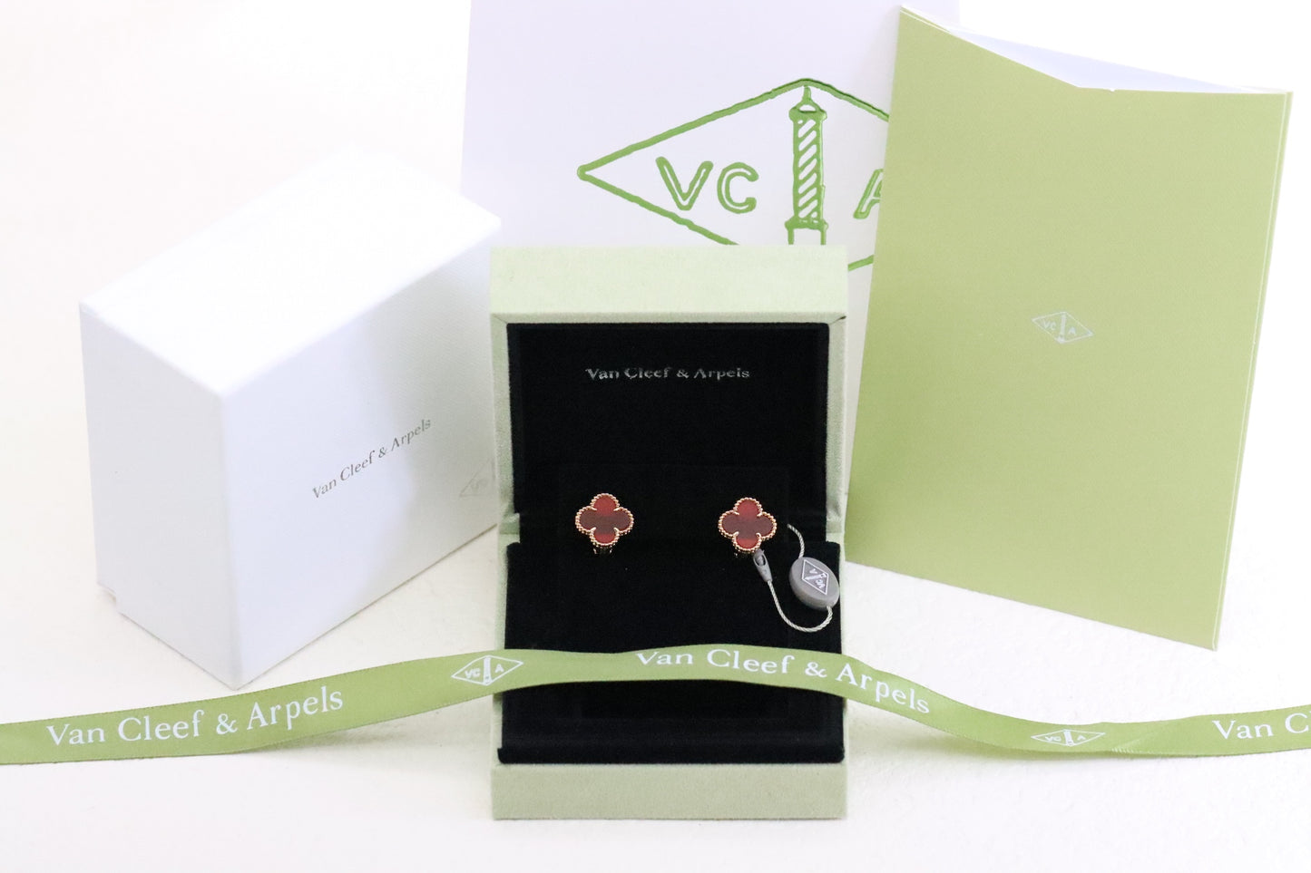 Carnelian Four-Leaf Clover Earrings