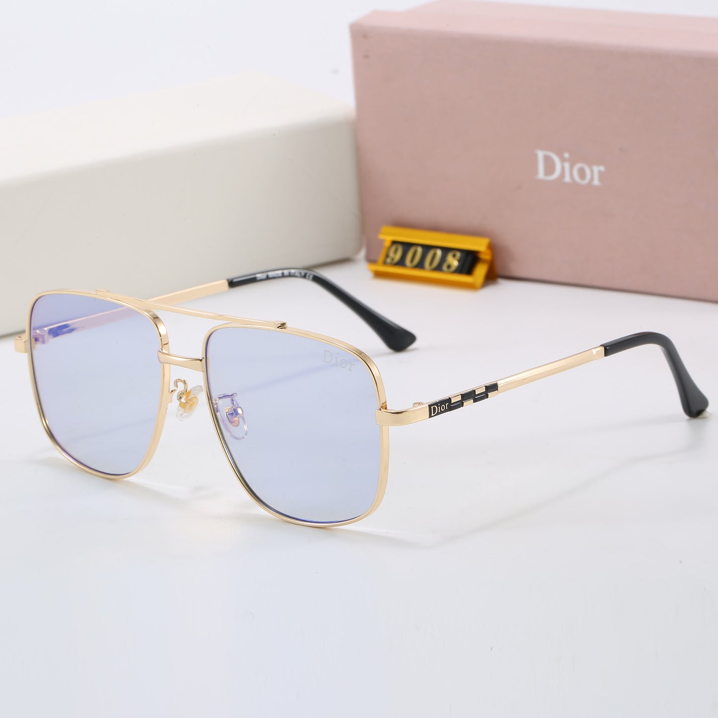 7 colors metal frame nylon lens sunglasses 9008