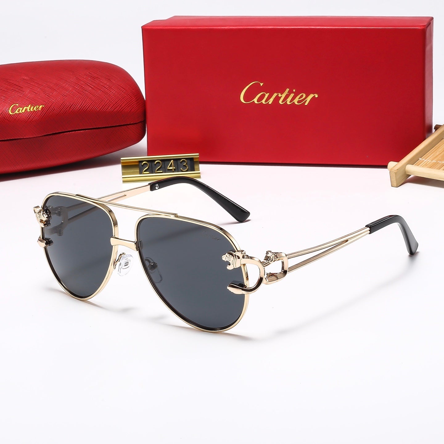 7-color retro gold frame sunglasses 2243