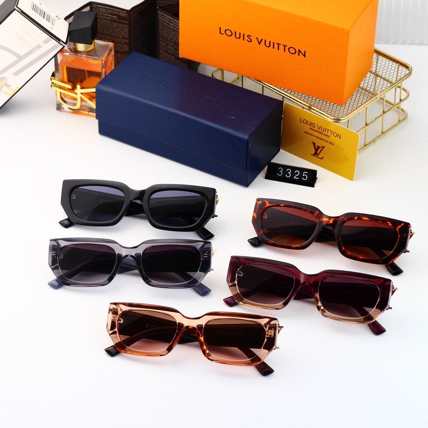 5-color plain lens sunglasses 3325