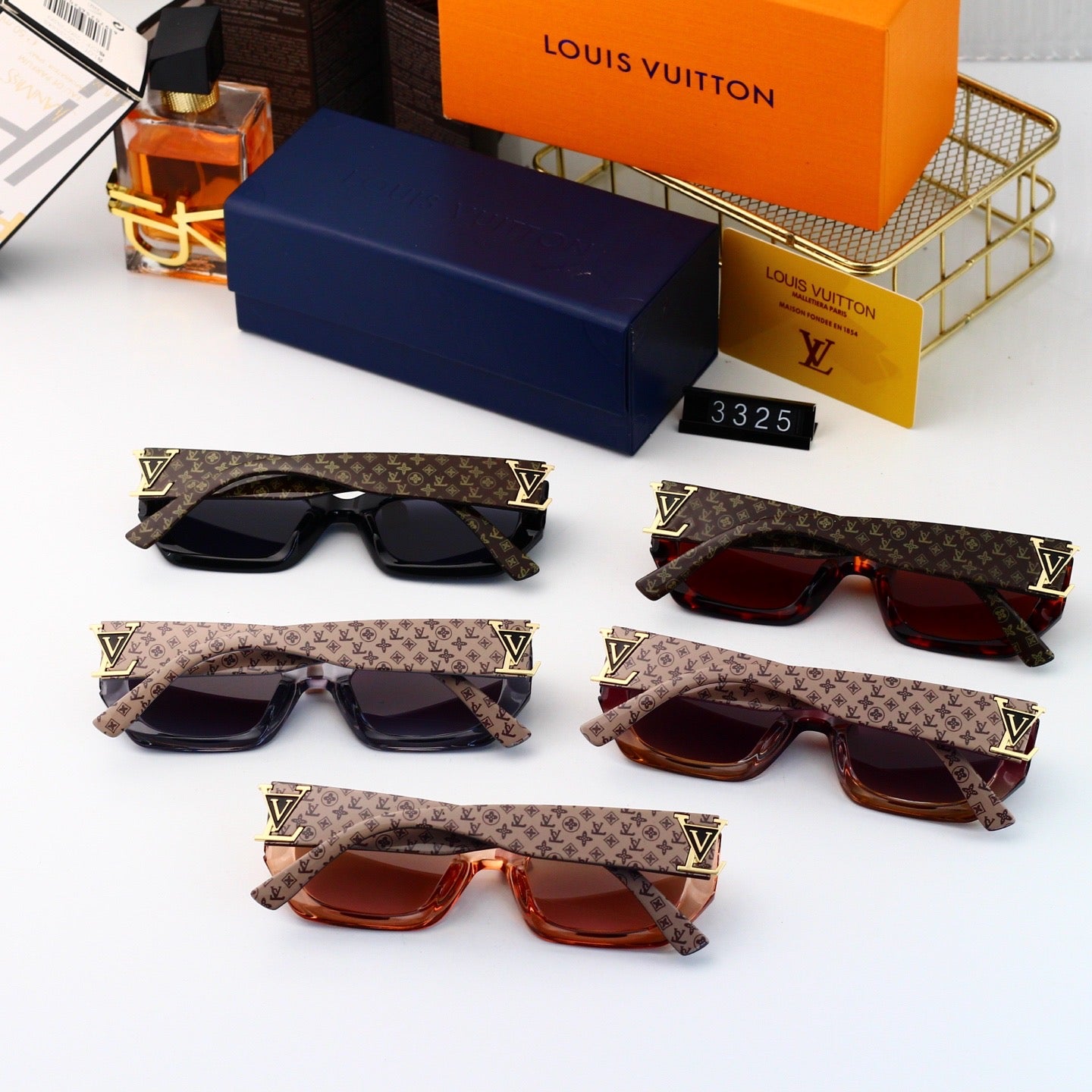 5-color plain lens sunglasses 3325