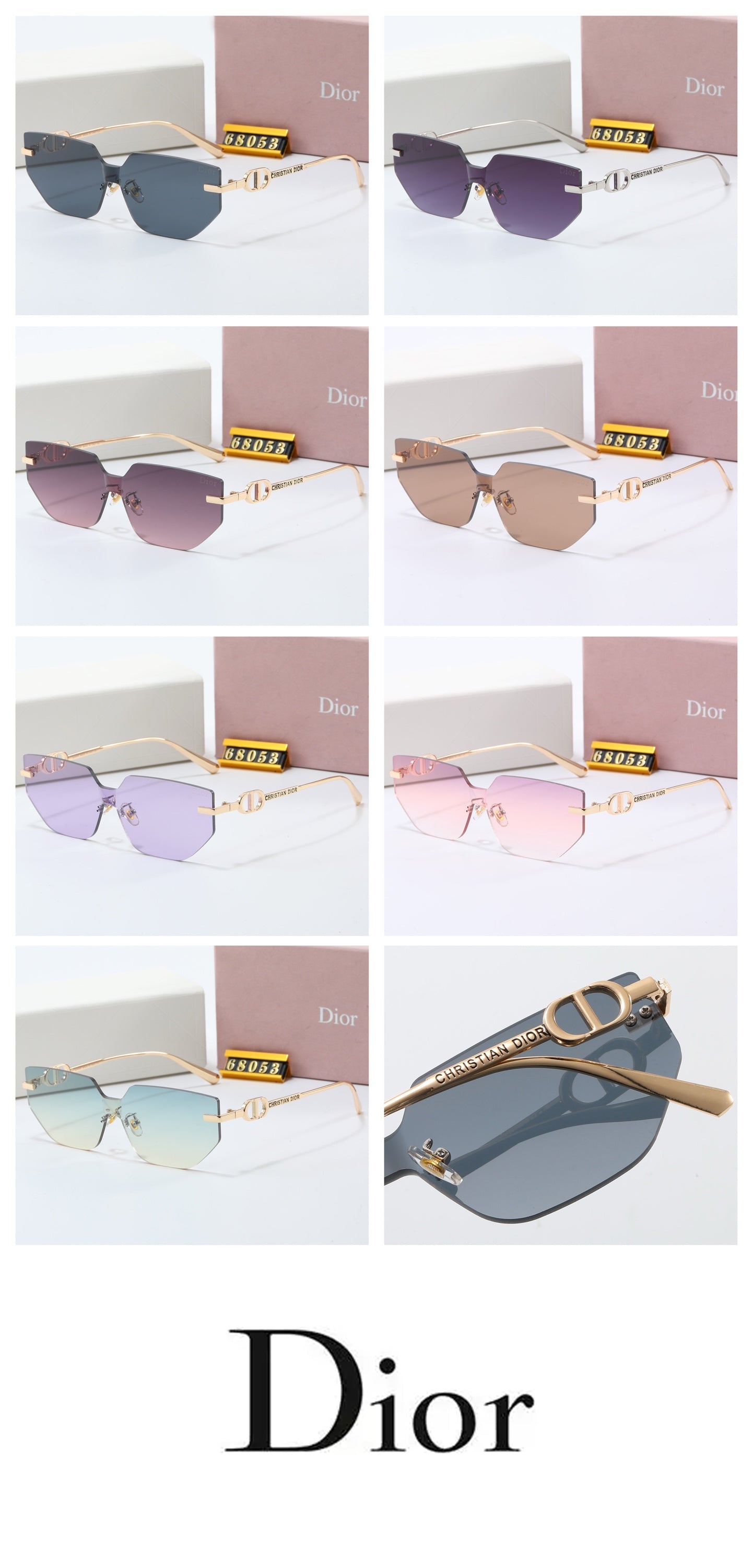 7-color polarized frameless personalized sunglasses 68053