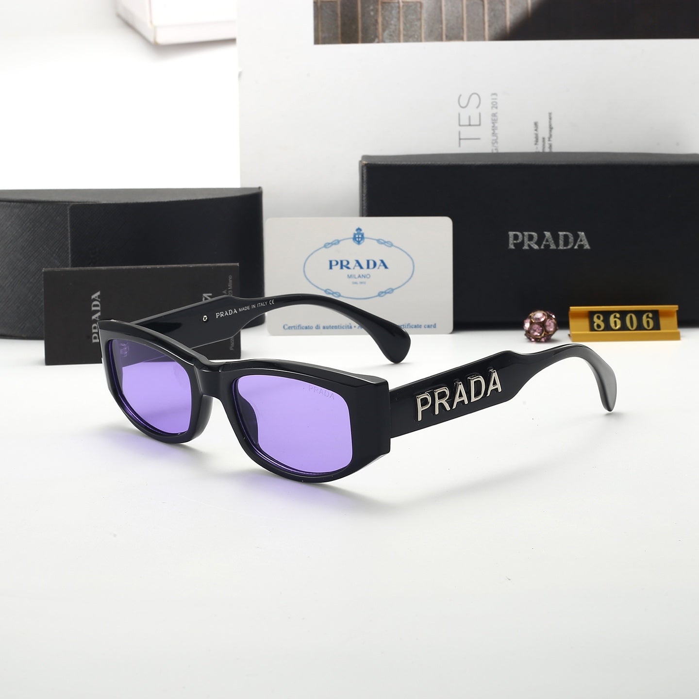 5 colors thin frame sunglasses 8606
