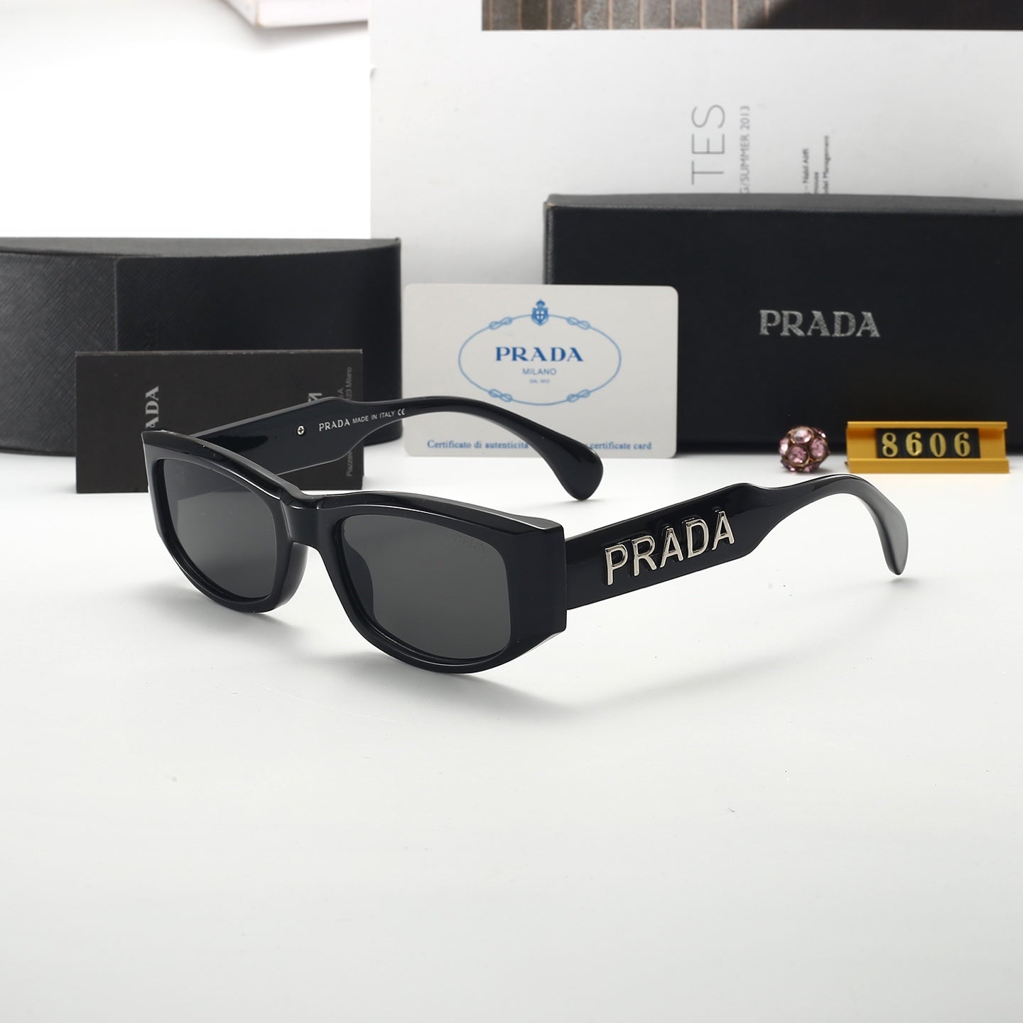 5 colors thin frame sunglasses 8606