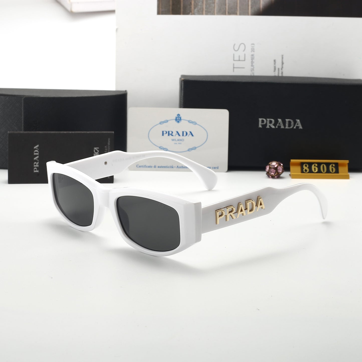 5 colors thin frame sunglasses 8606