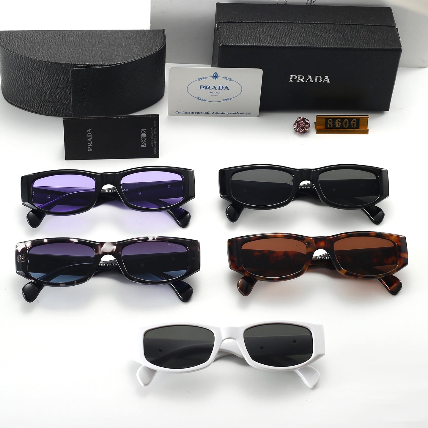 5 colors thin frame sunglasses 8606