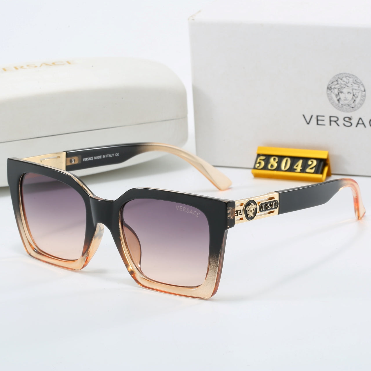 5 Color Trendy Square Frame Sunglasses 58042