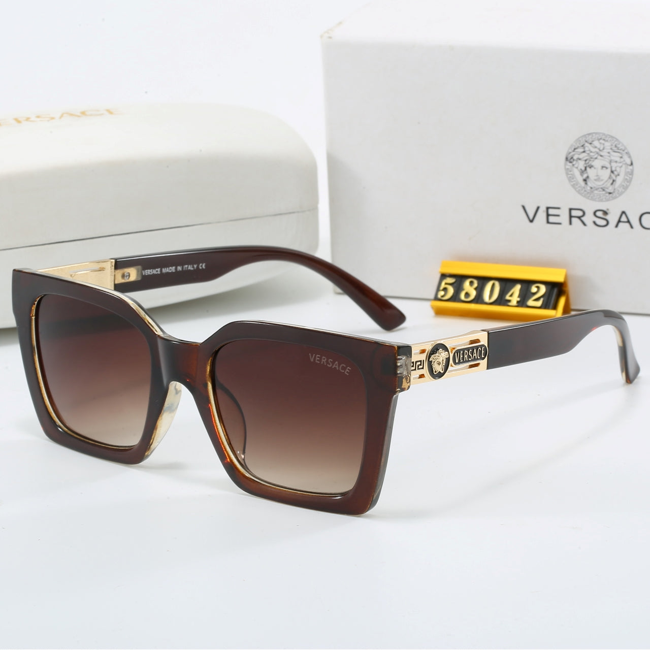 5 Color Trendy Square Frame Sunglasses 58042