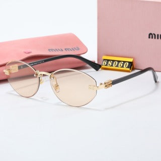 Oval rimless sunglasses
