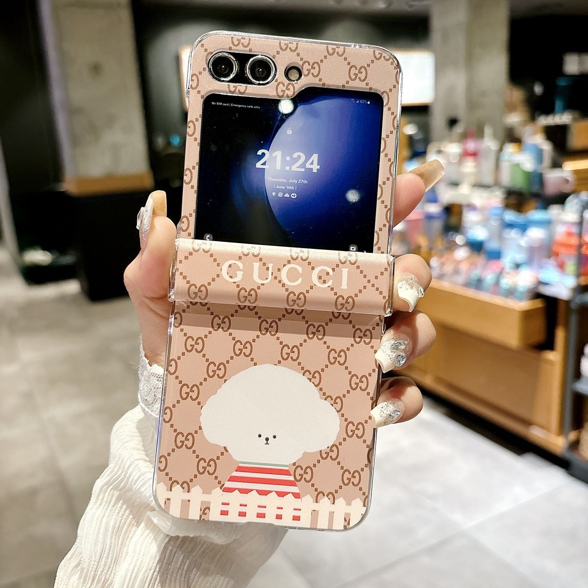 Cartoon Scarf Chain Crossbody Flip Case