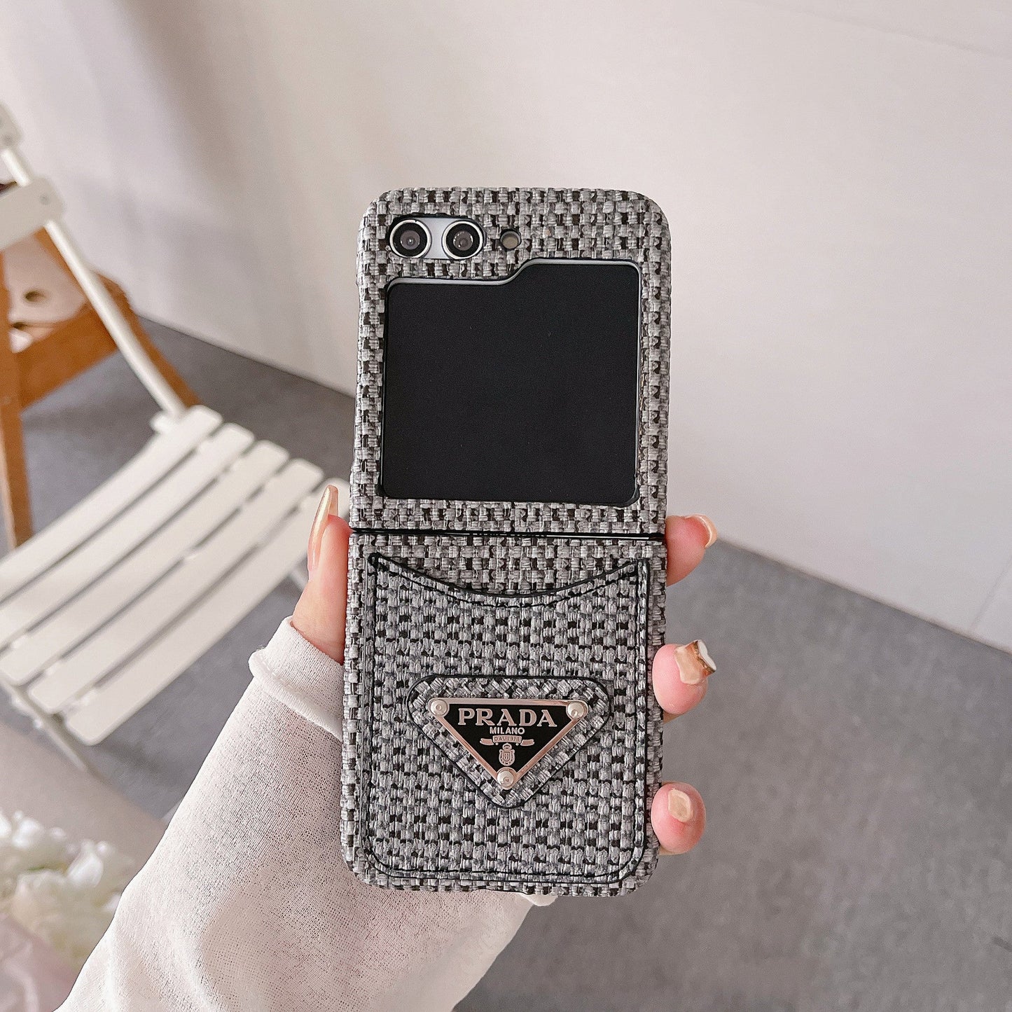 Triangle Logo Card Case for Galaxy Z Flip