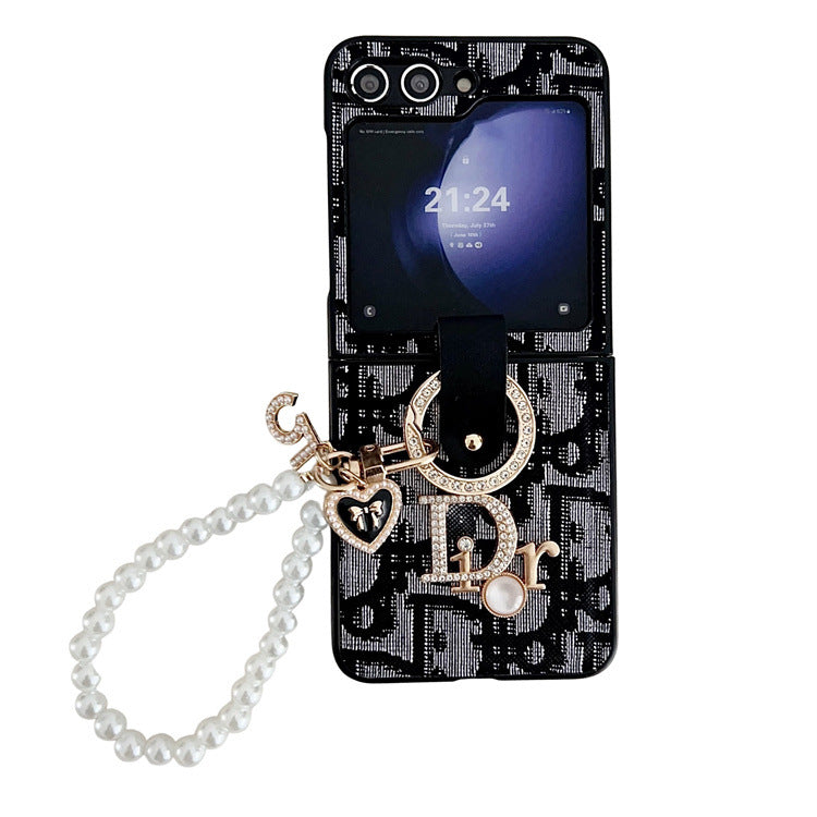 Hand-Held Pearl Chain Letter Flip Case