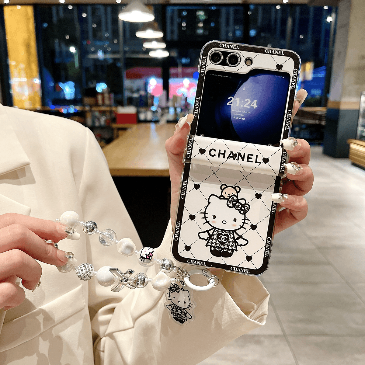 Cute Cartoon Cat Bracelet Flip Case