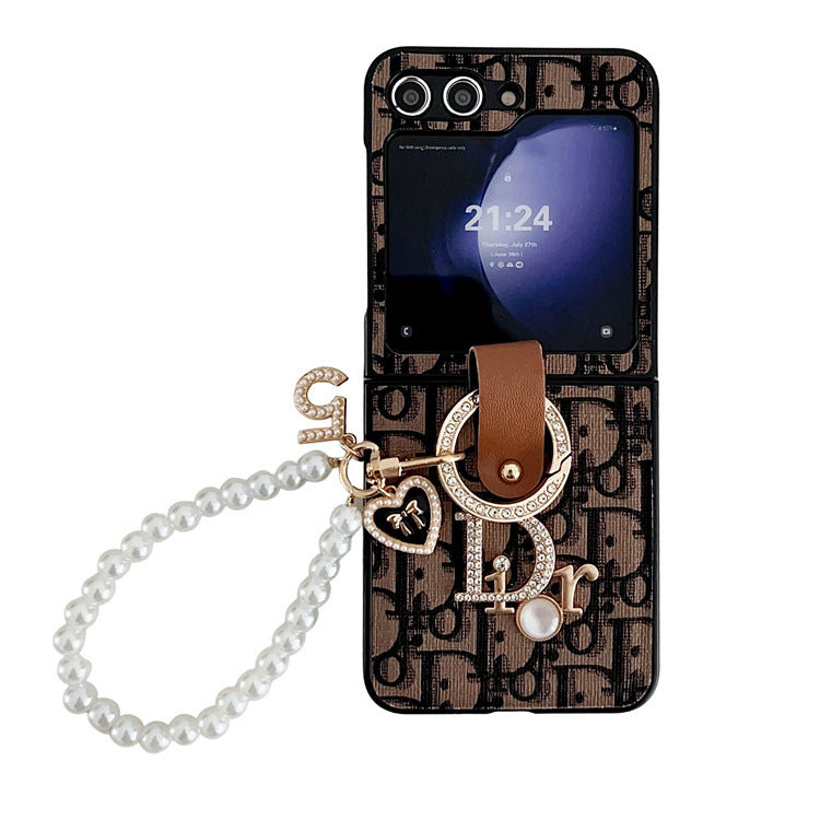 Hand-Held Pearl Chain Letter Flip Case
