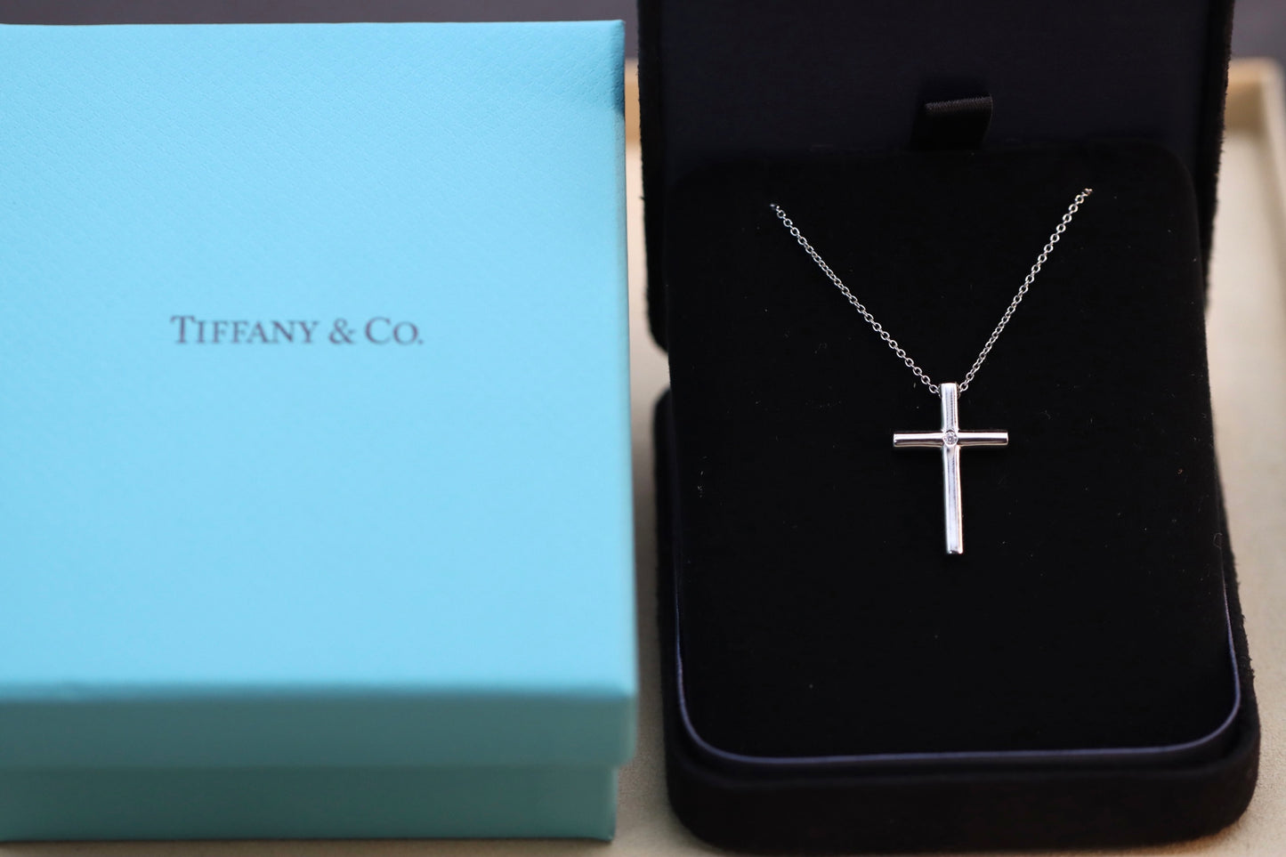 Solitaire Diamond Cross Necklace
