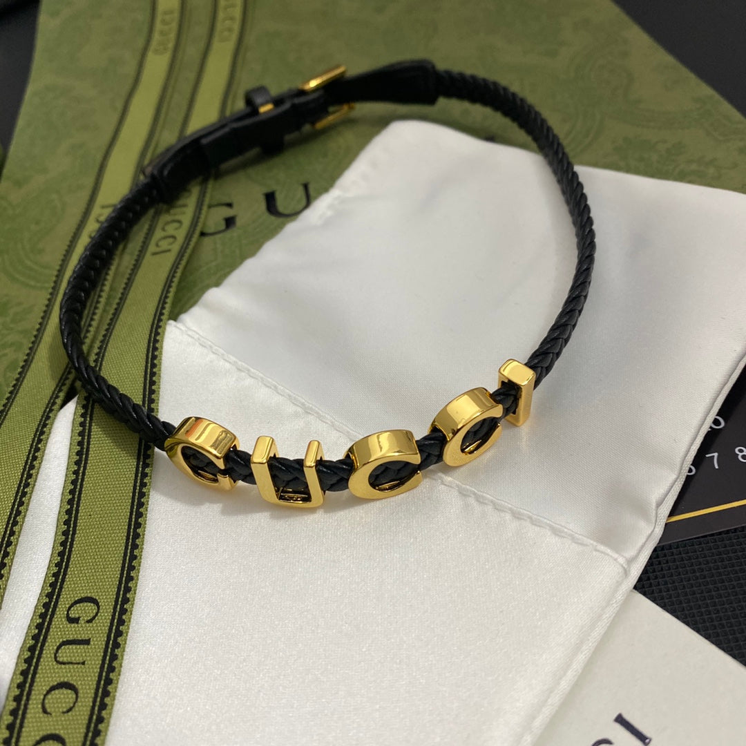 Monogram Choker Leather Necklace
