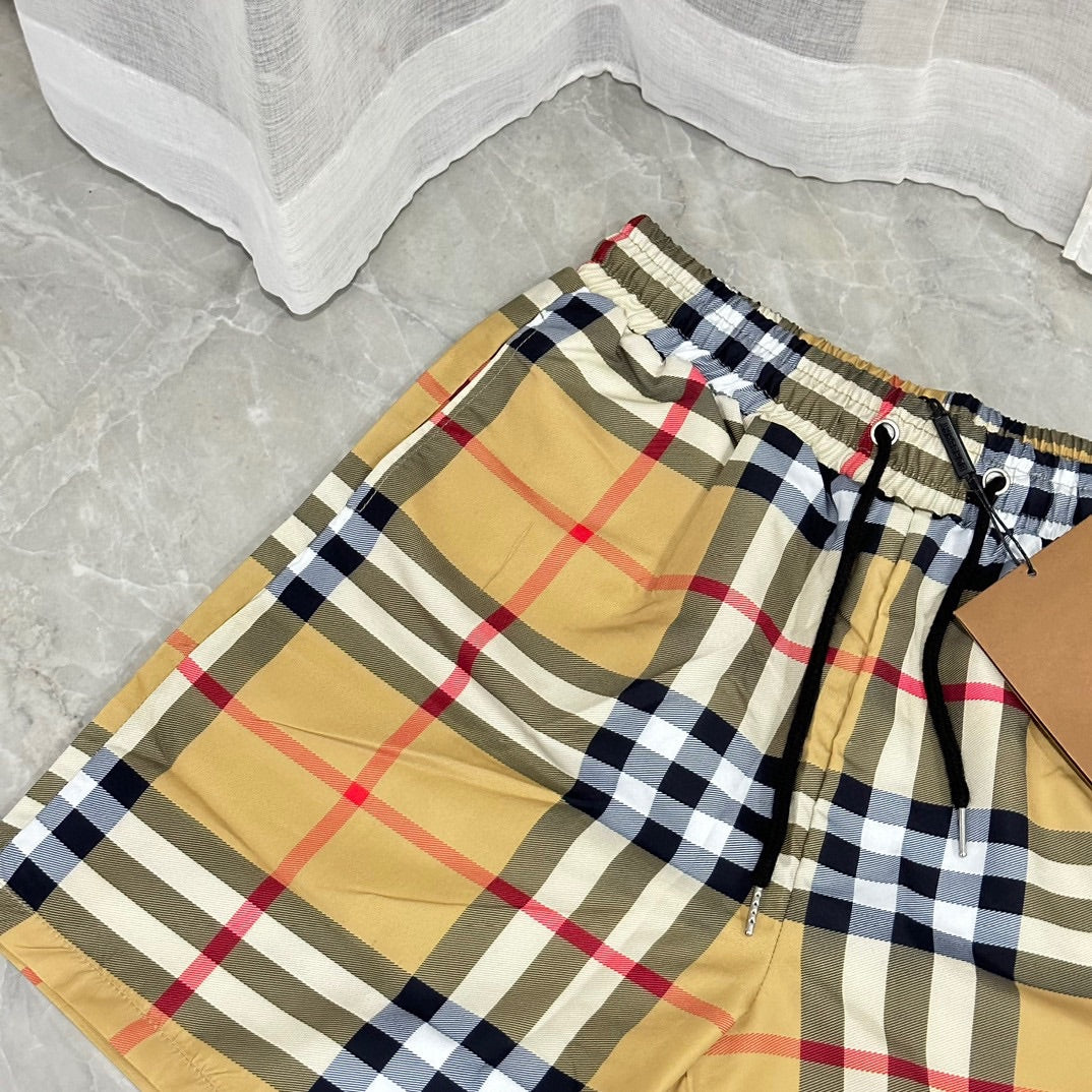 Classic Print Plaid Casual Quick-Drying Beach Shorts