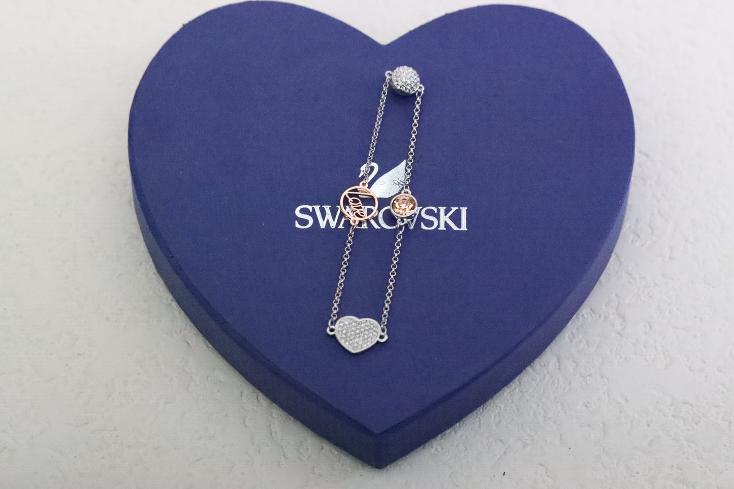 Silver Diamond Heart Magnetic Bracelet