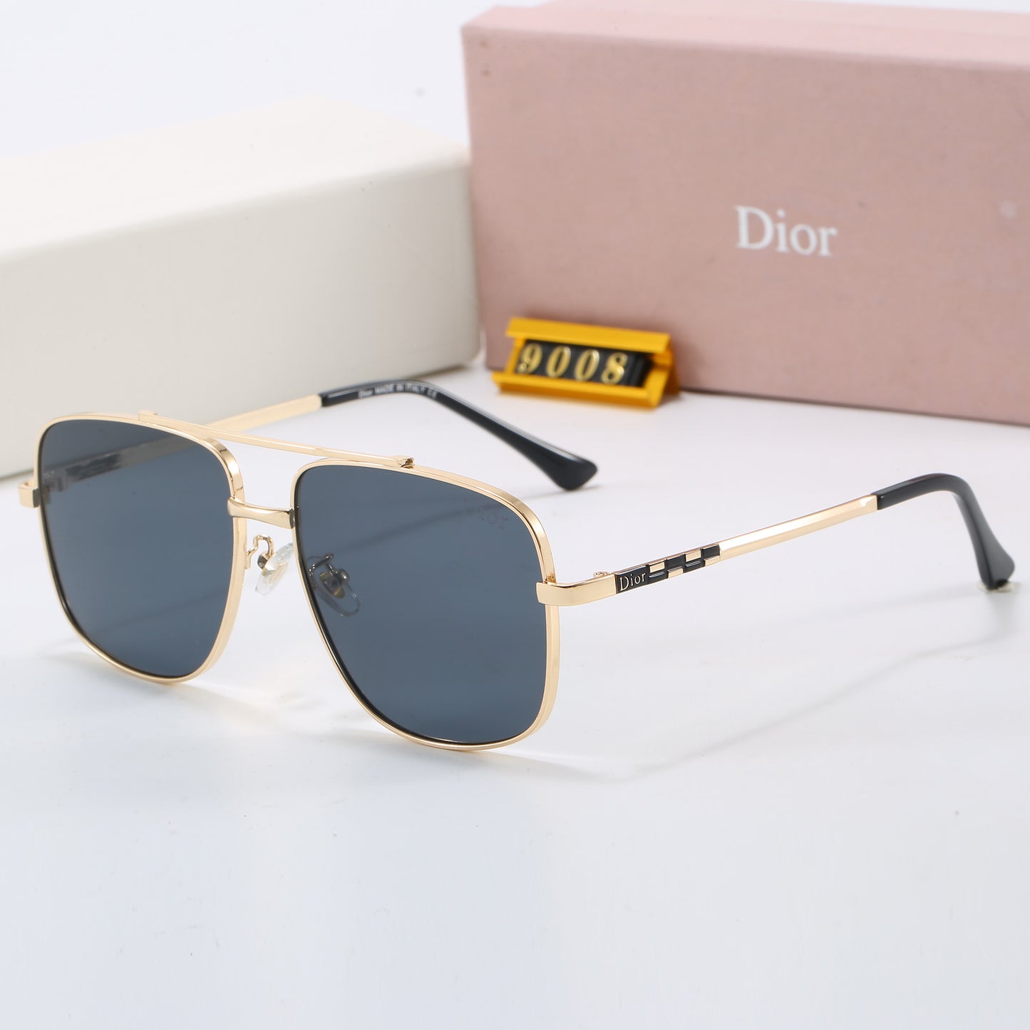 7 colors metal frame nylon lens sunglasses 9008