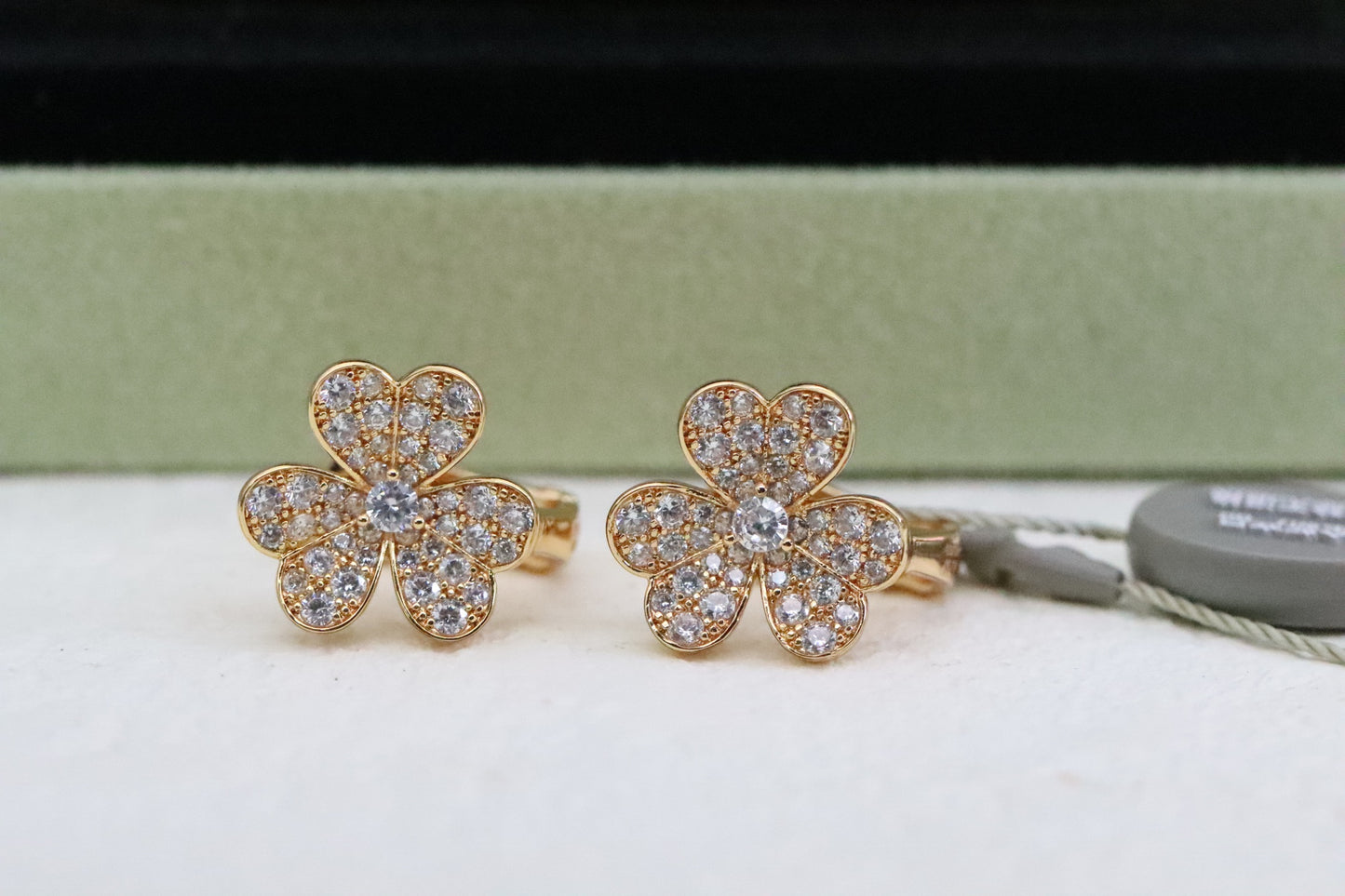 Full diamond clover earrings