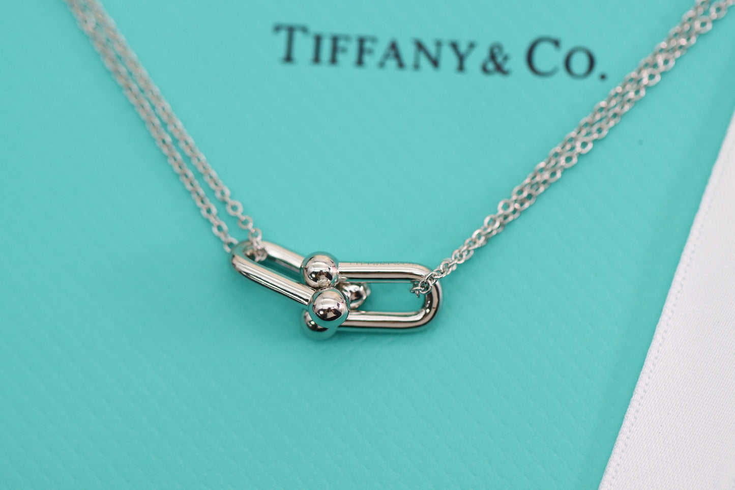 U-shaped double chain necklace